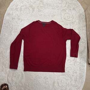 Banana Republic Men's‎ Wool Red Crew Neck Long Sleeve Sweater, XL